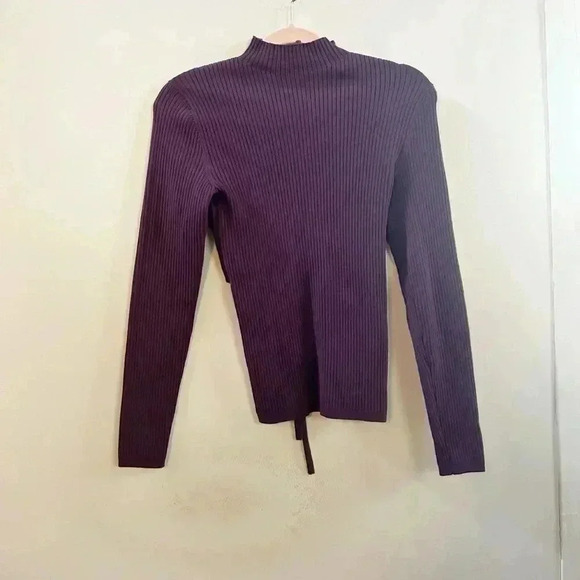 Babaton sculpt knit tie back ribbed top small - Picture 1 of 6